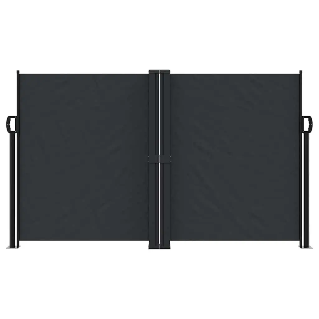 Black Retractable Side Awning 140 cm x 1000 cm Outdoor Privacy Screen for Patio Garden Balcony