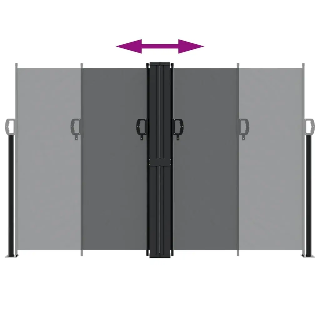 Retractable Side Awning Black 160x1000cm Garden Privacy Screen Patio Balcony