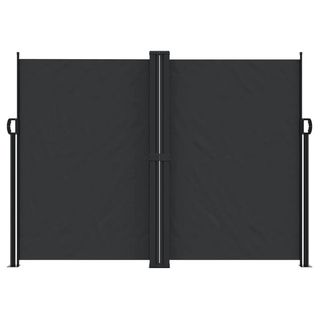 Retractable Side Awning 180x1000cm Black Outdoor Patio Terrace Garden Privacy