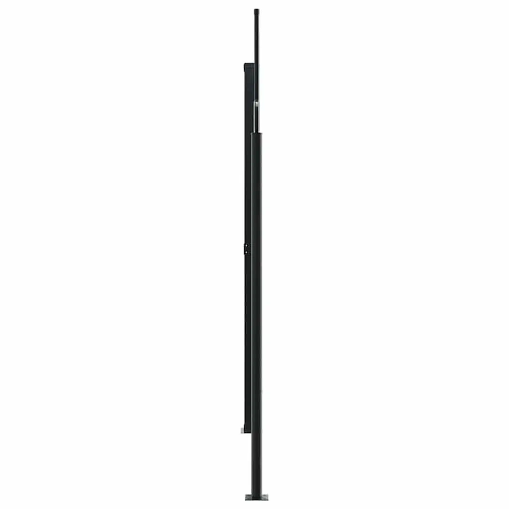 Retractable Side Awning Screen 220x1200cm Black Garden Patio Privacy Shade Panel