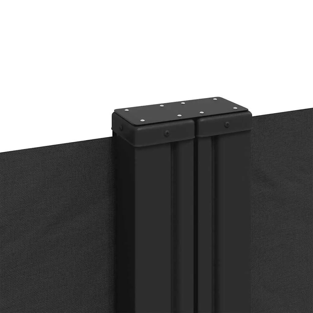 Retractable Side Awning Screen 220x1200cm Black Garden Patio Privacy Shade Panel