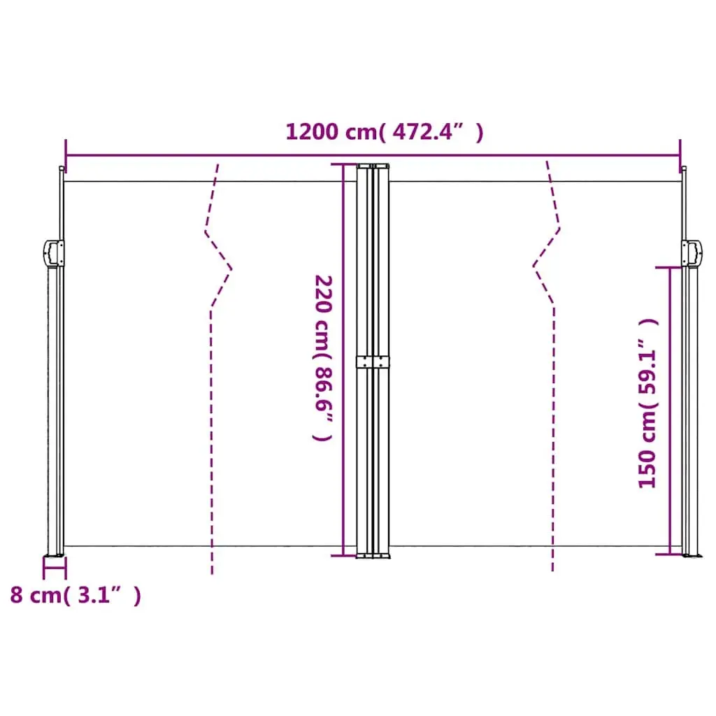 Retractable Side Awning Outdoor Privacy Screen Patio Balcony Terrace Garden