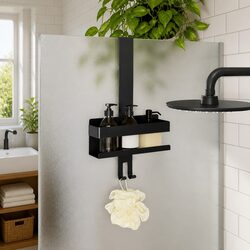Hanging Shower Caddy Organizer: 2-in-1 Hooks and Basket