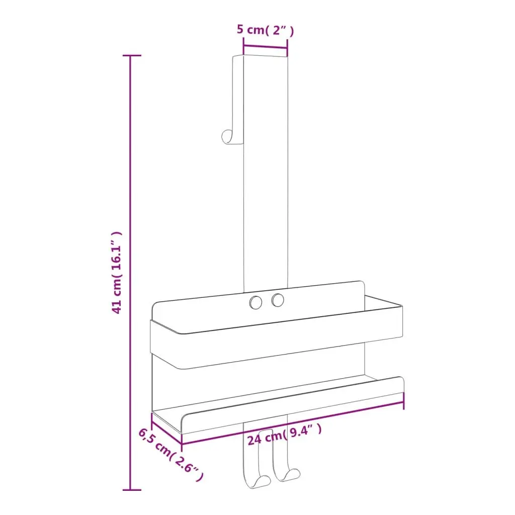 Hanging Shower Caddy Organizer for Bathroom Storage Black