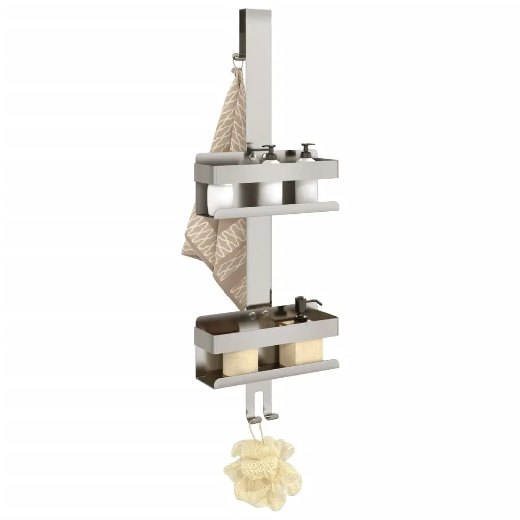 Hanging Shower Caddy with Hooks and Basket