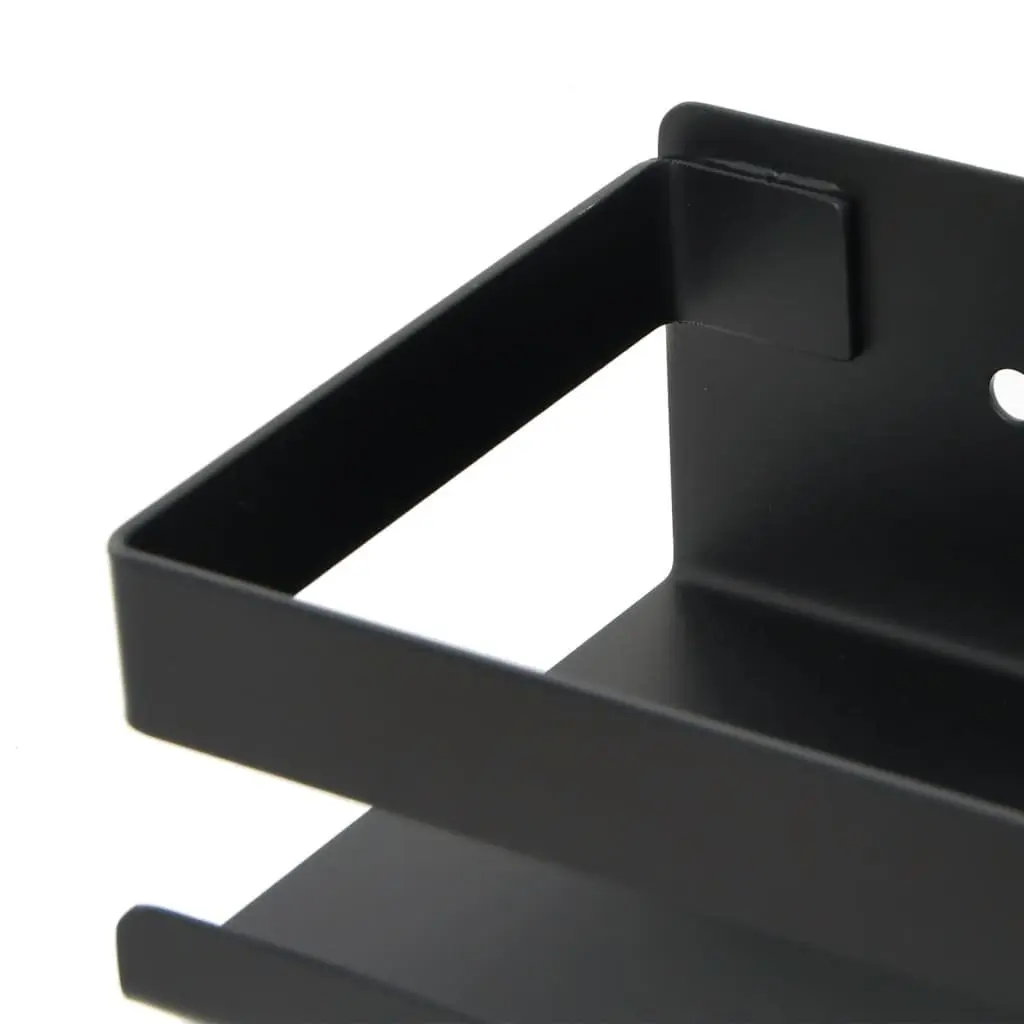 Shower Shelf Storage Organiser Bathroom Wall Mount Black Stainless Steel 30 x 10 x 6 cm