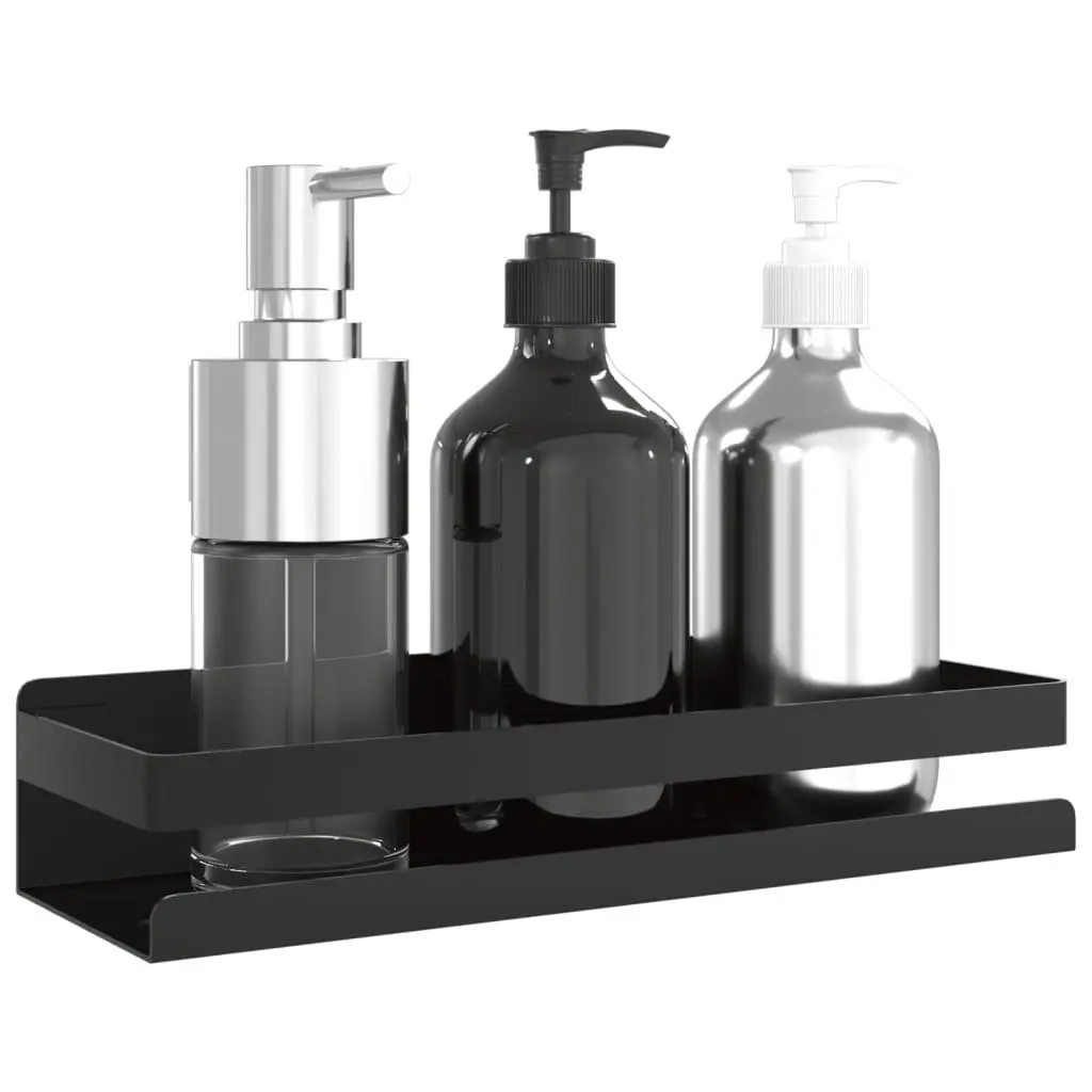 Shower Shelf Storage Organiser Bathroom Wall Mount Black Stainless Steel 30 x 10 x 6 cm
