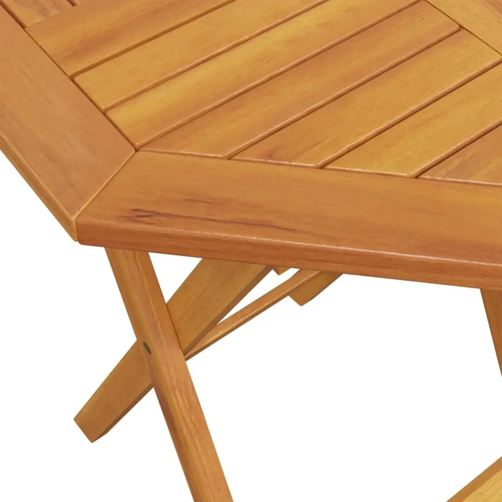 Folding Garden Table Round Ø60x75 cm Outdoor Patio Dining Brown Wood