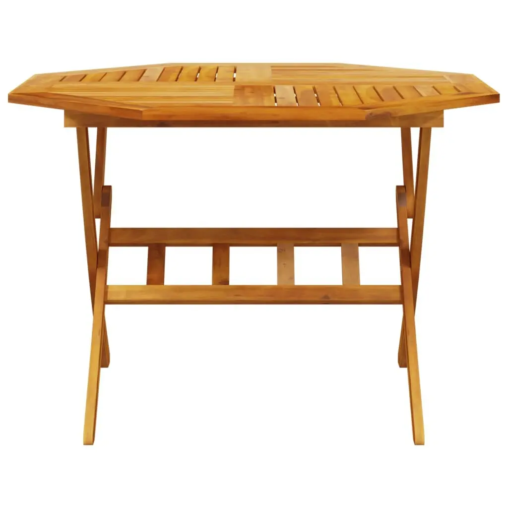 Round Folding Garden Table Outdoor Use 110 cm Diameter Brown