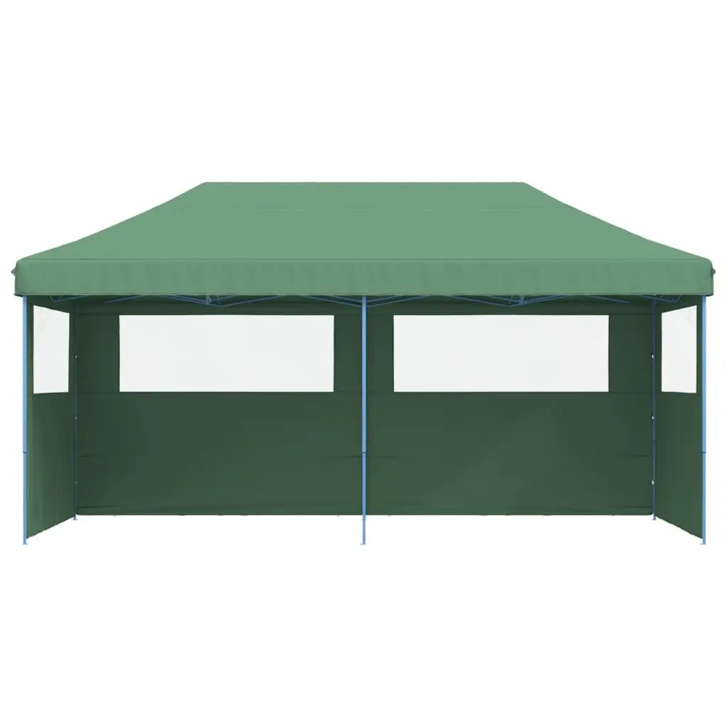Foldable Pop-Up Party Tent with 3 Sidewalls Green Outdoor Gazebo Canopy