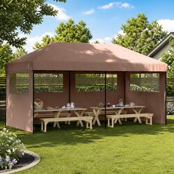 Foldable Gazebo Tent with 3 Sidewalls and Steel Frame