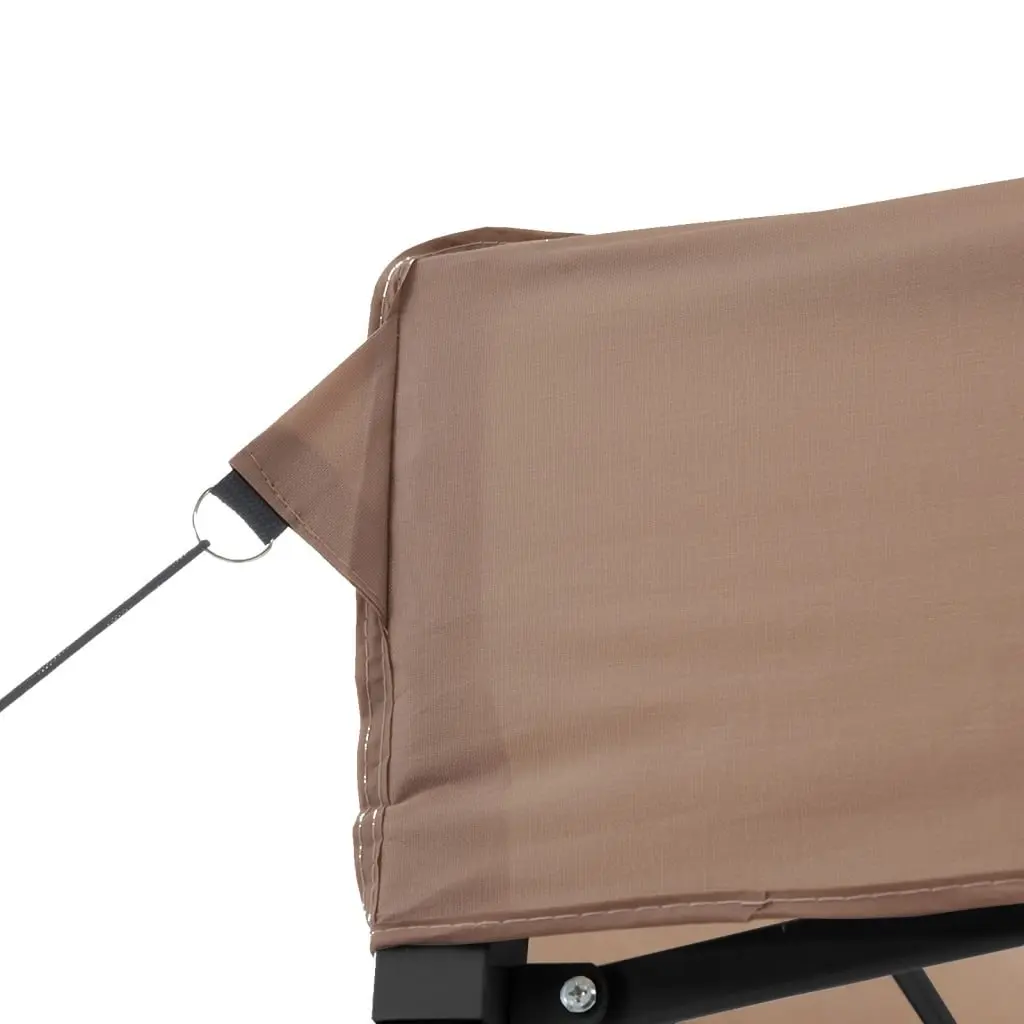 Foldable Pop-Up Party Tent 3 Sidewalls Brown Outdoor Gazebo Canopy Easy Setup