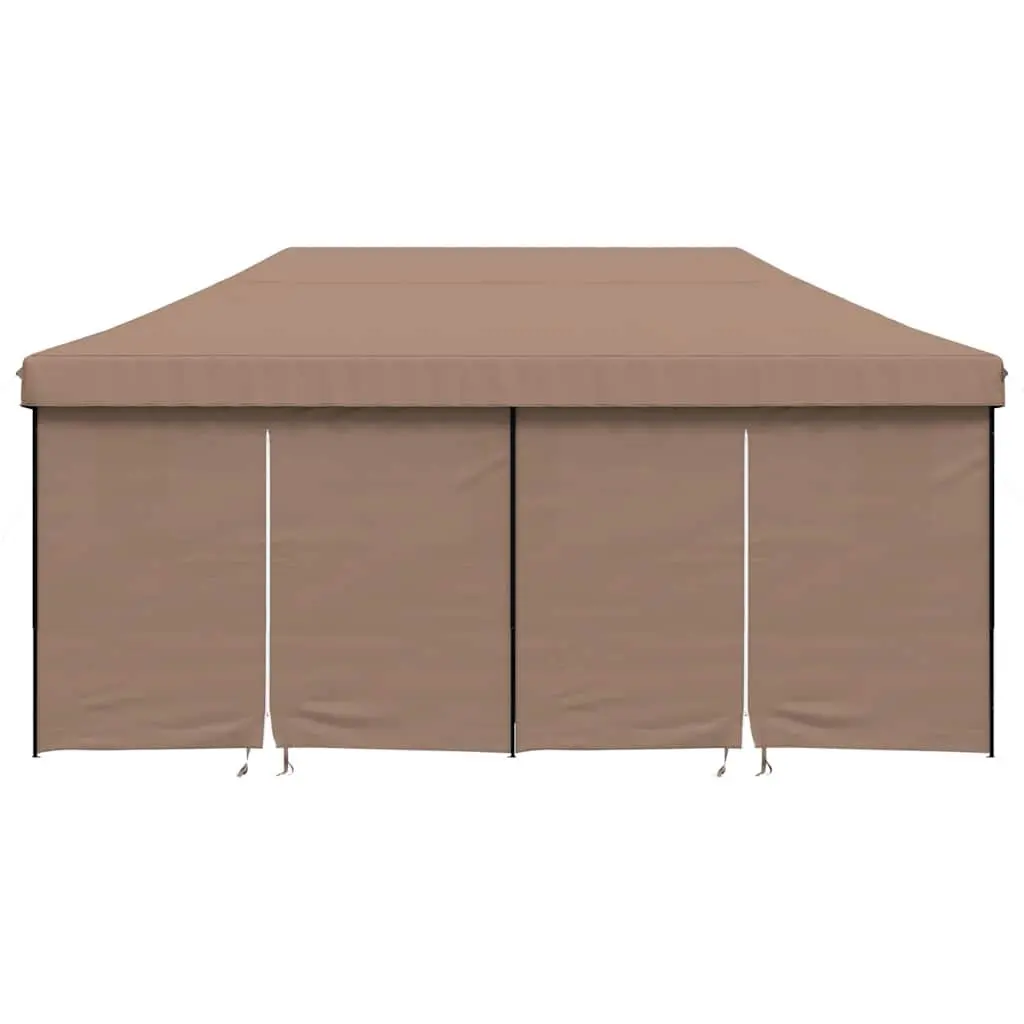 Pop-Up Party Tent Outdoor Use 4 Sidewalls Brown
