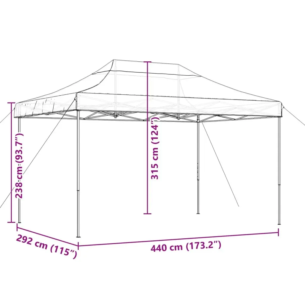 Foldable Pop-Up Party Tent Outdoor Gazebo 440 x 292 x 315 cm