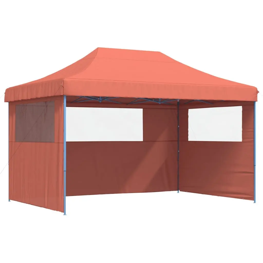 Foldable Pop-Up Party Tent with 3 Sidewalls Outdoor Garden Gazebo Orange