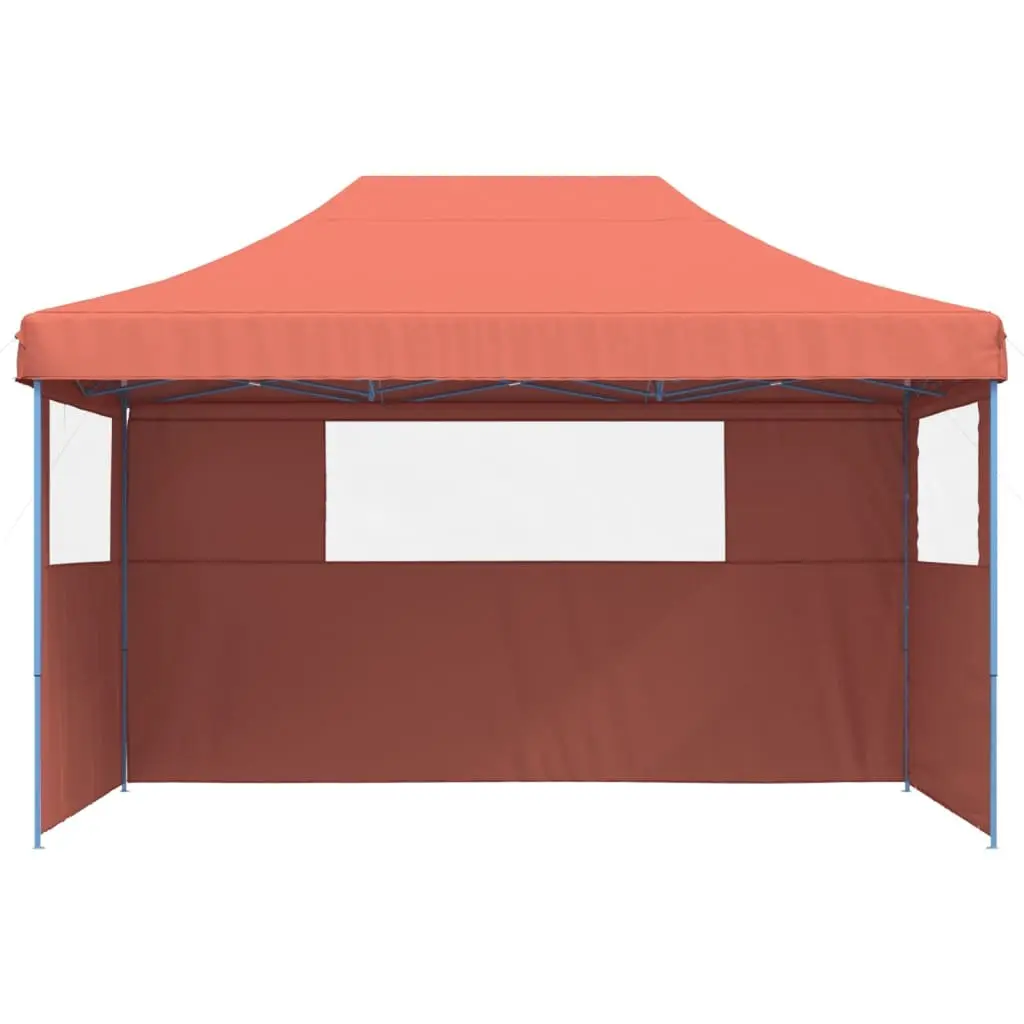 Foldable Pop-Up Party Tent with 3 Sidewalls Outdoor Garden Gazebo Orange
