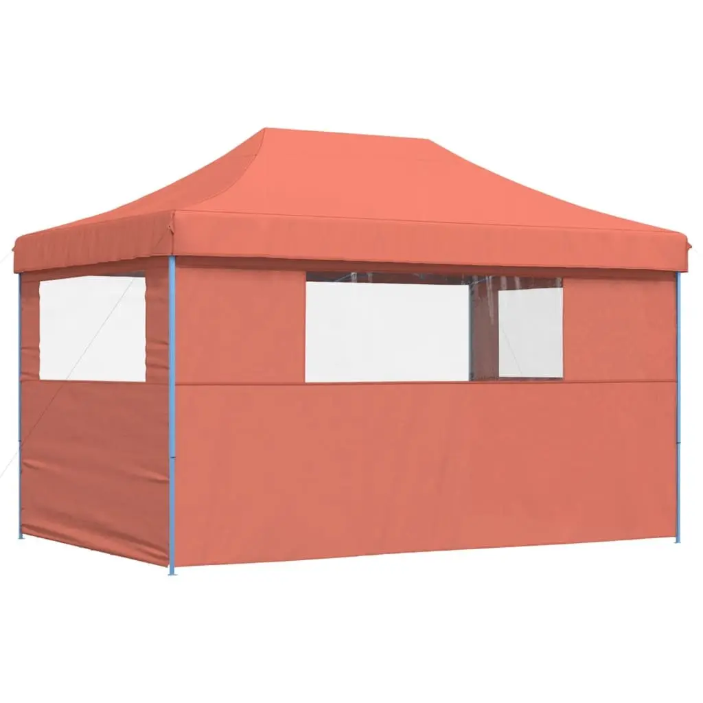 Foldable Pop-Up Party Tent with 3 Sidewalls Outdoor Garden Gazebo Orange