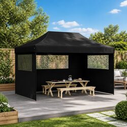 3-Sidewall Pop-Up Party Tent Specifications - Black