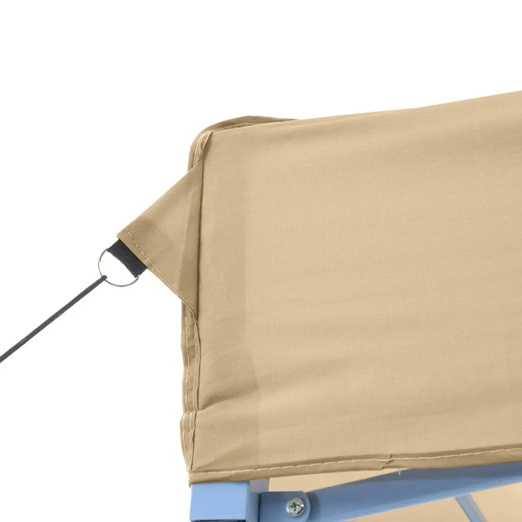 Foldable Pop-Up Party Tent 4 Sidewalls Beige Outdoor Canopy Garden Gazebo Event
