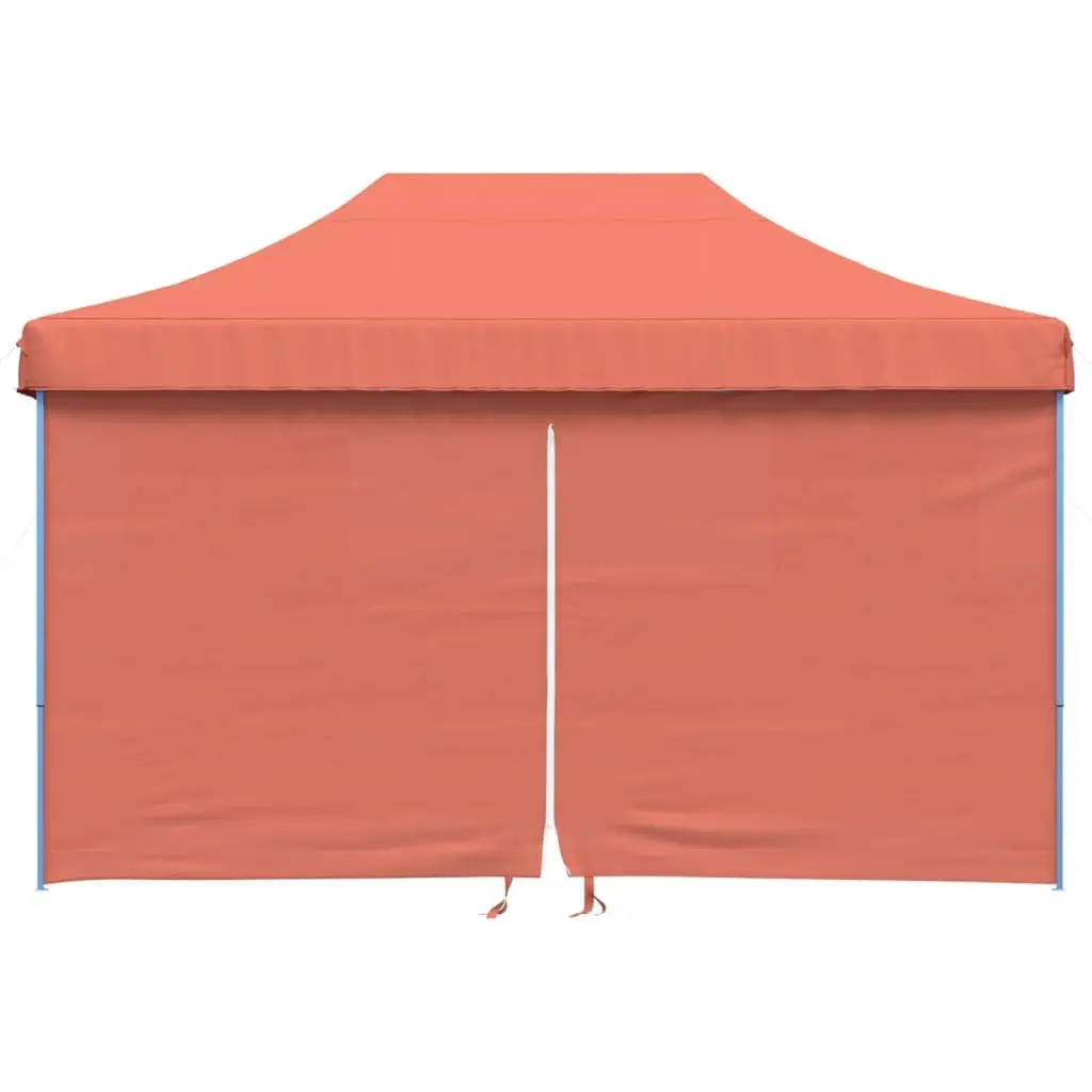Foldable Pop-Up Party Tent 4 Sidewalls Orange Outdoor Canopy Gazebo Event