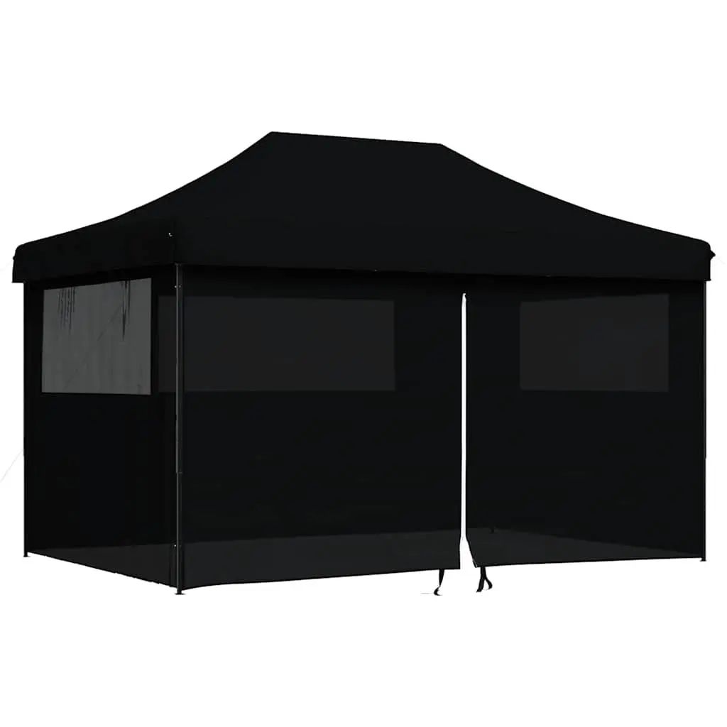 Foldable Pop-Up Party Tent with 4 Sidewalls Outdoor Gazebo Event Shelter Black