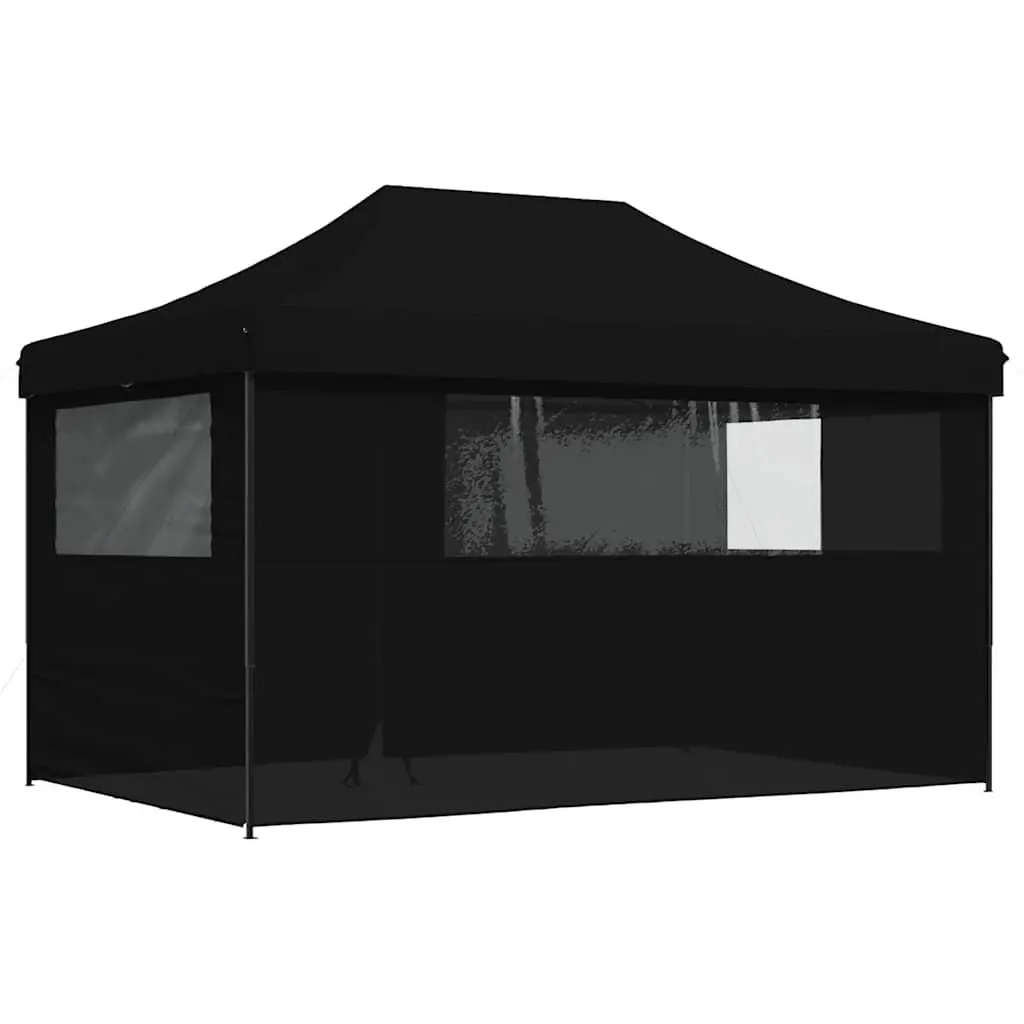 Foldable Pop-Up Party Tent with 4 Sidewalls Outdoor Gazebo Event Shelter Black