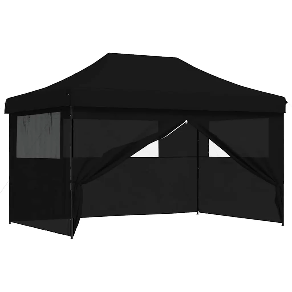 Foldable Pop-Up Party Tent with 4 Sidewalls Outdoor Gazebo Event Shelter Black