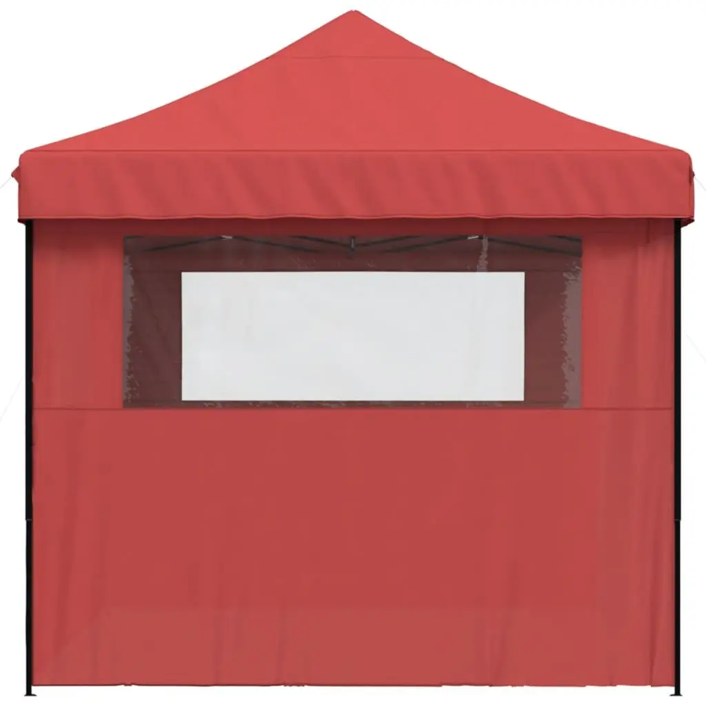 Foldable Pop-Up Party Tent with 3 Sidewalls Outdoor Garden Gazebo Canopy Red