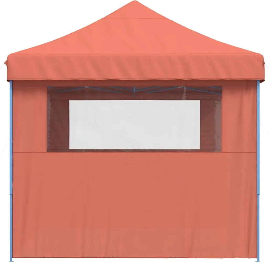 Foldable Pop-Up Party Tent Outdoor Gazebo Canopy with 3 Sidewalls Orange