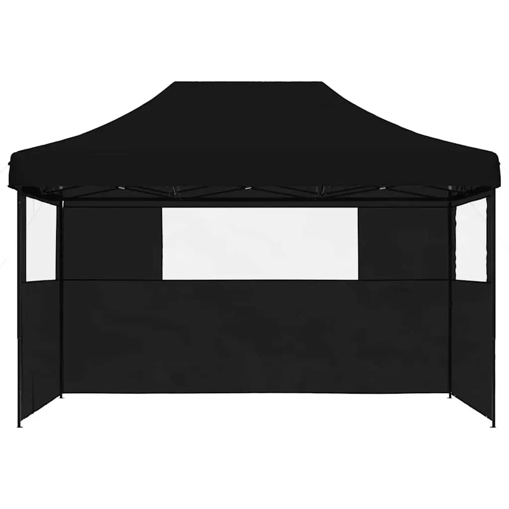 Foldable Pop-Up Party Tent for Outdoor Use with 3 Sidewalls Black