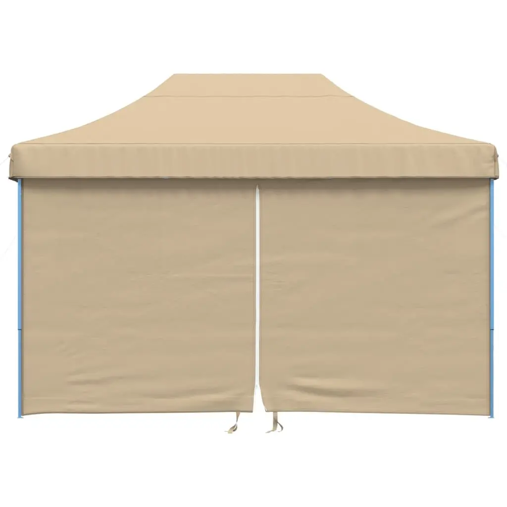 Beige Foldable Pop-Up Tent with Steel Frame