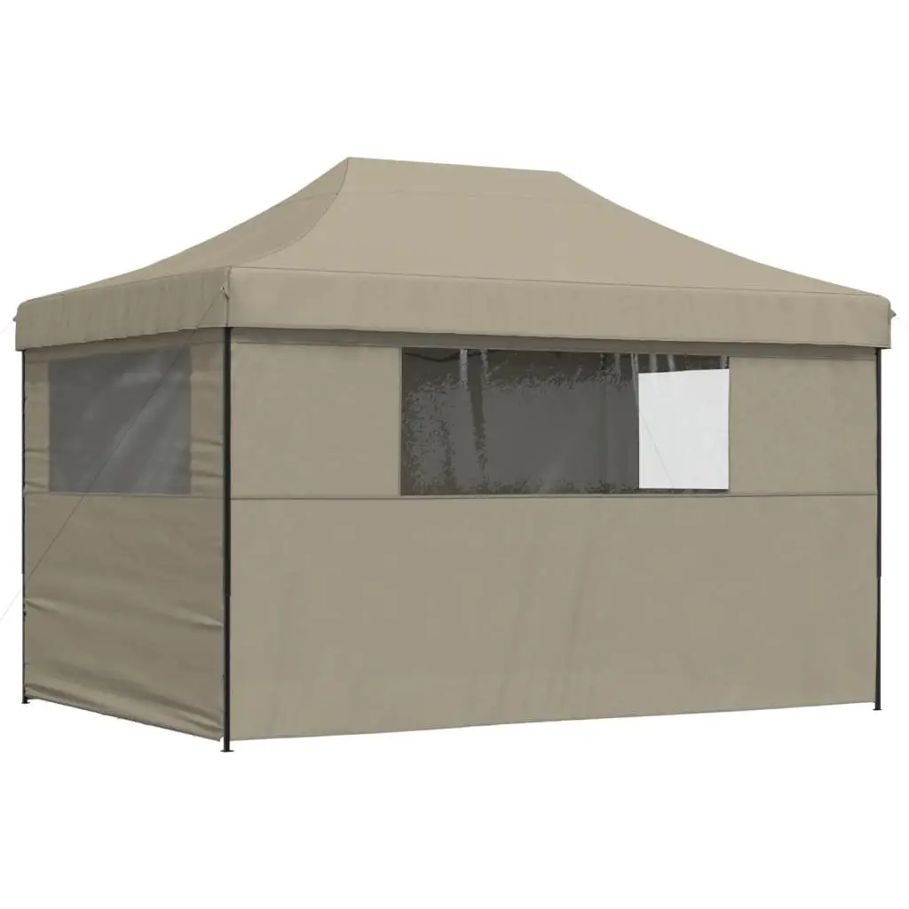 Pop-Up Party Tent Outdoor Use 4 Sidewalls Taupe