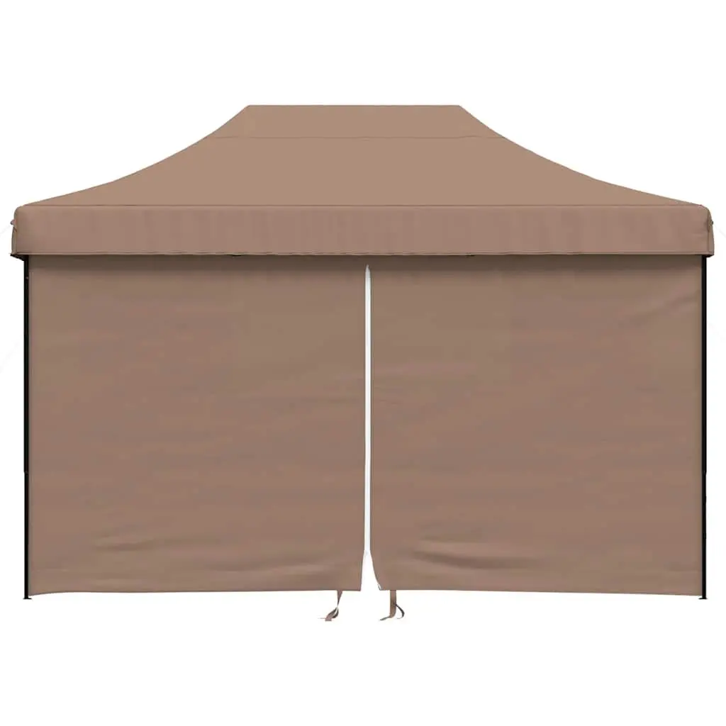 Pop-Up Party Tent for Outdoor Events 4 Sidewalls Brown