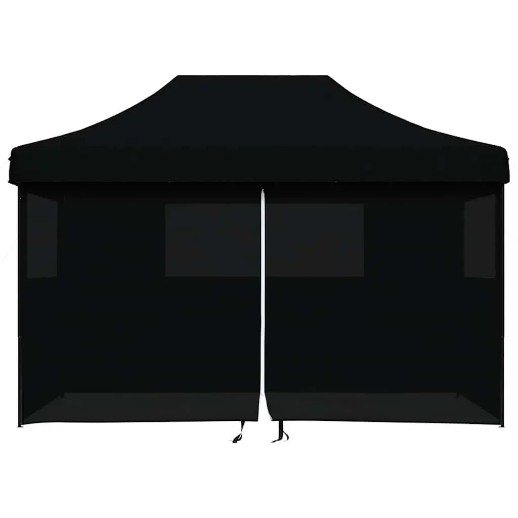 Foldable Pop-Up Party Tent 4 Sidewalls Outdoor Gazebo Events Black