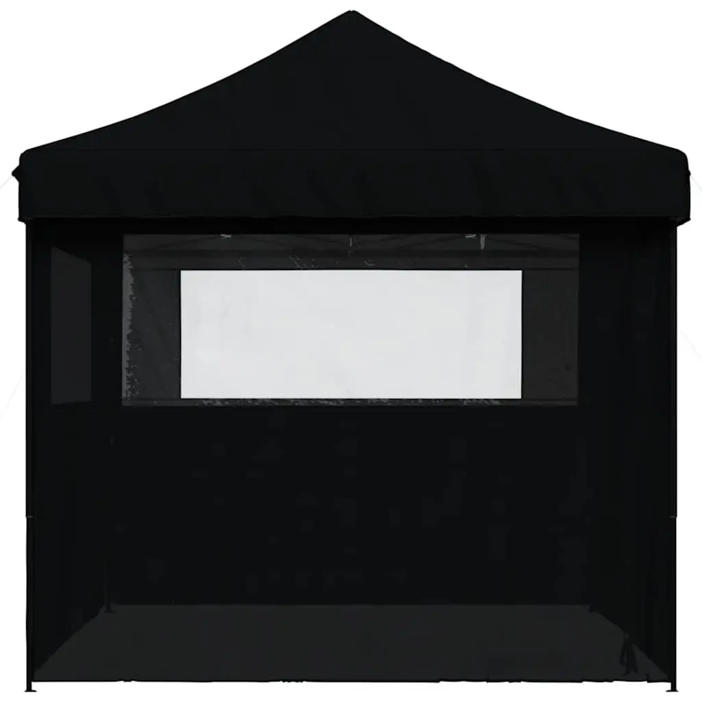 Foldable Pop-Up Party Tent 4 Sidewalls Outdoor Gazebo Events Black