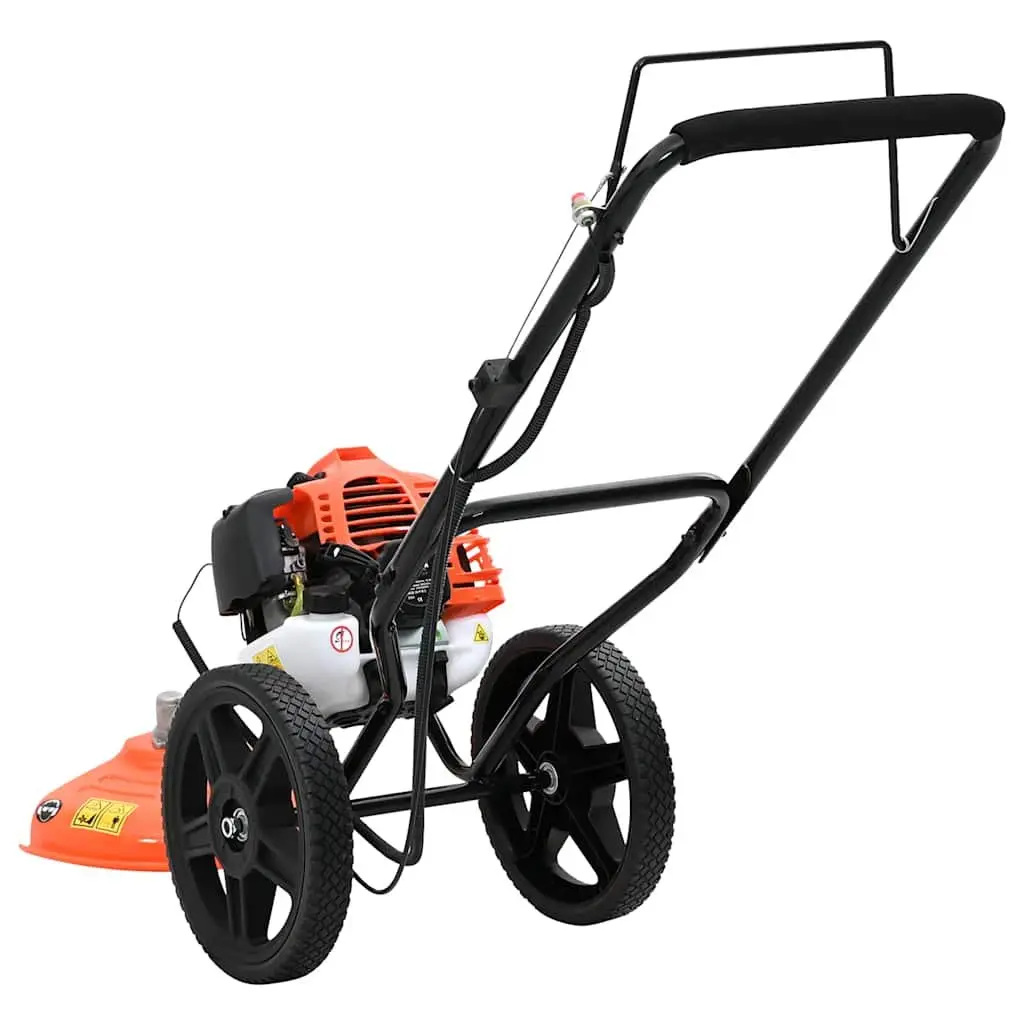 Brush Cutter with Wheels 52cc Engine Grass Trimmer Weed Whacker Garden Tool