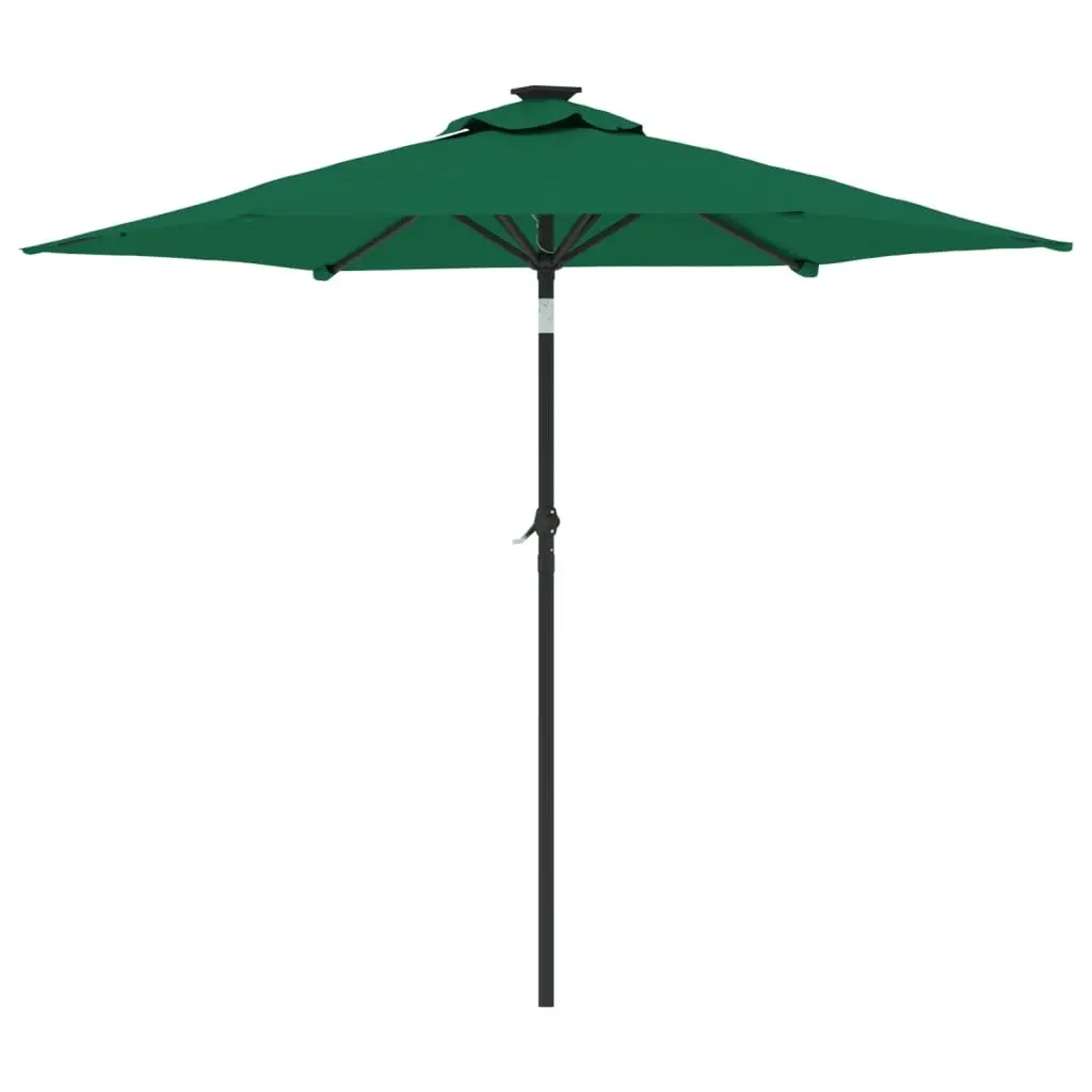 Outdoor Shade Umbrella with Crank Tilt Mechanism 225x225x212cm Green