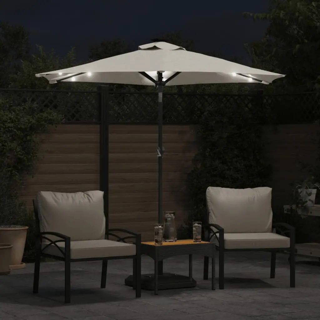Garden Parasol Outdoor Umbrella with LED Lights 225x225x212cm