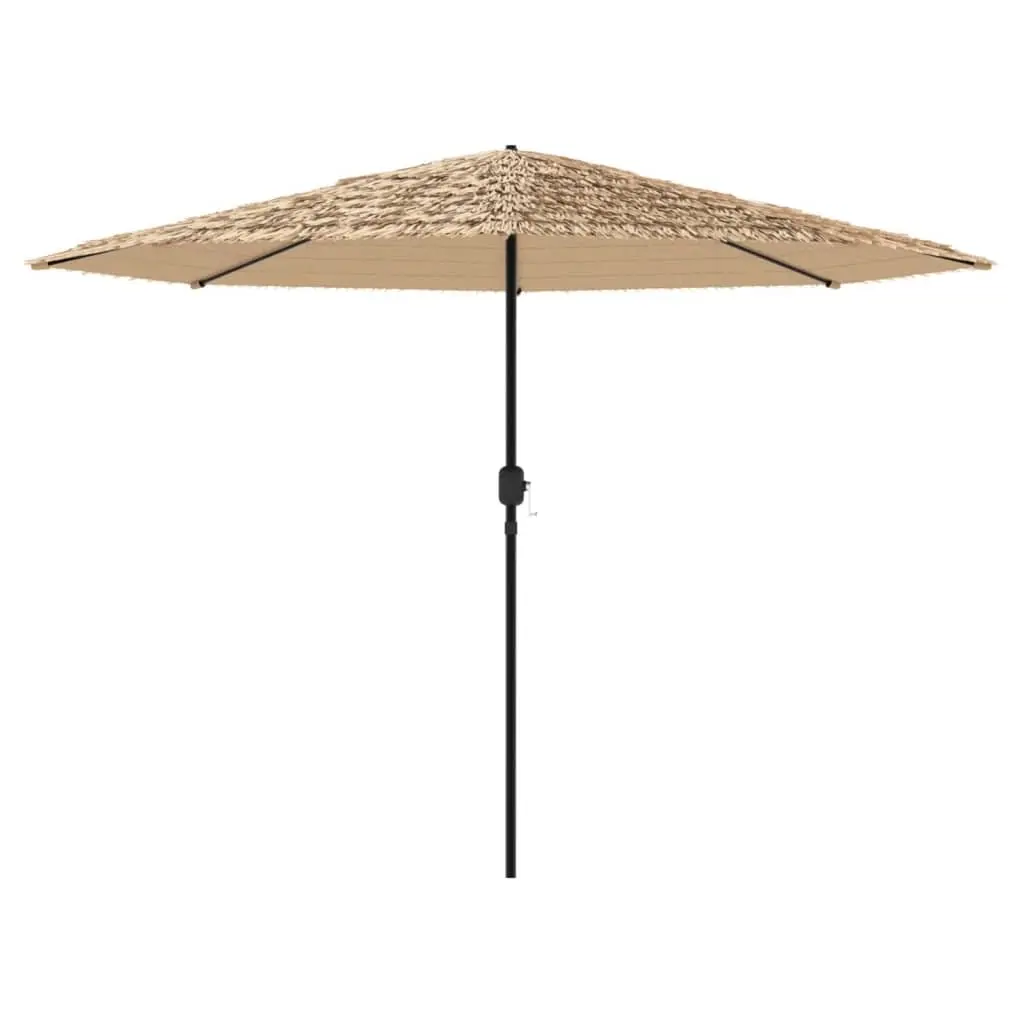 Garden Umbrella Sun Shade Crank Mechanism Brown 388x388x248cm for Outdoor Use