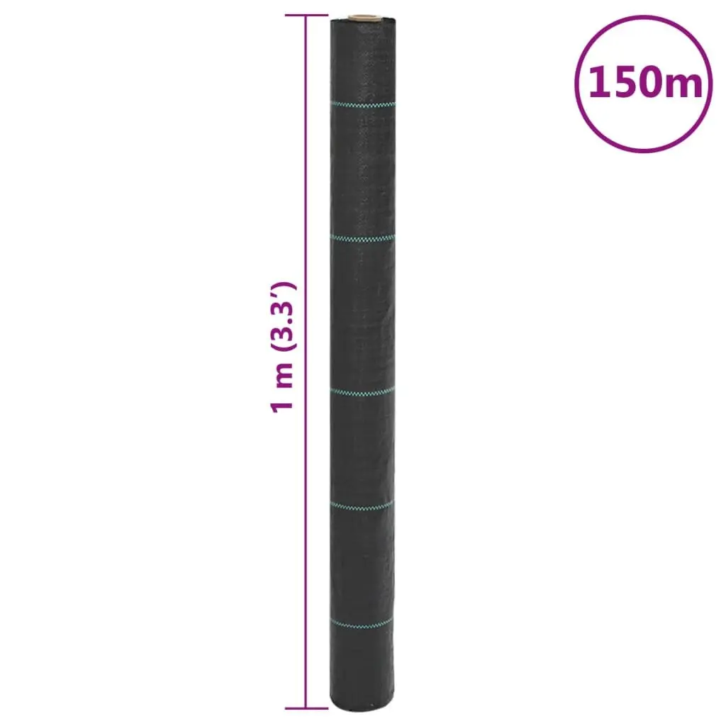Weed Control Membrane Black Garden 1x150m Landscape Fabric