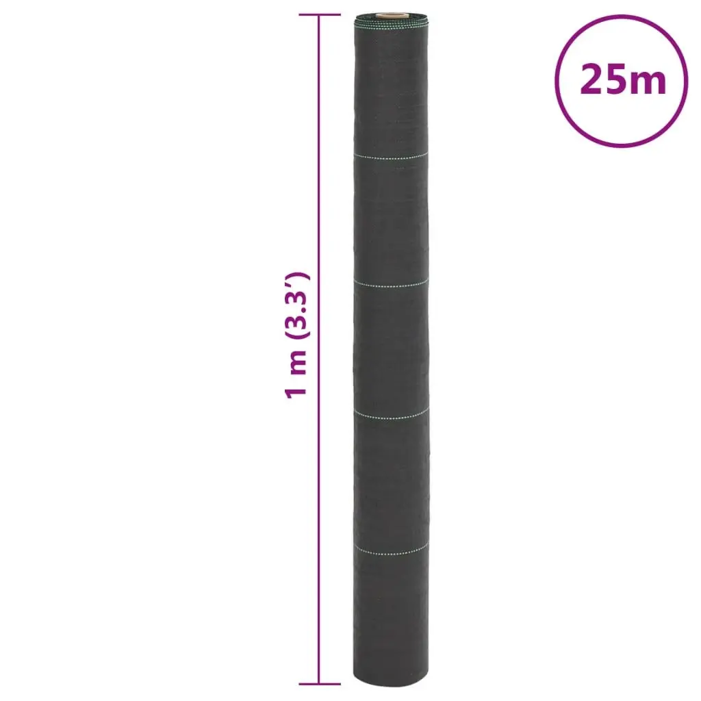 Weed Membrane Garden 1x25m Black PP Landscape Fabric Weed Control Mat Roll