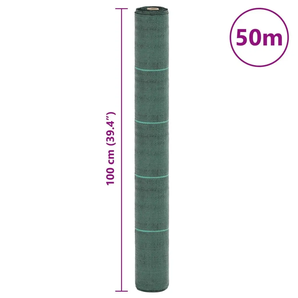 Weed Control Membrane Landscape Fabric Green 1m x 50m Durable Polypropylene for Garden Paths Mulch Areas and Landscaping