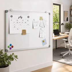 Magnetic Whiteboard 40x30 cm with Hooks and Frame