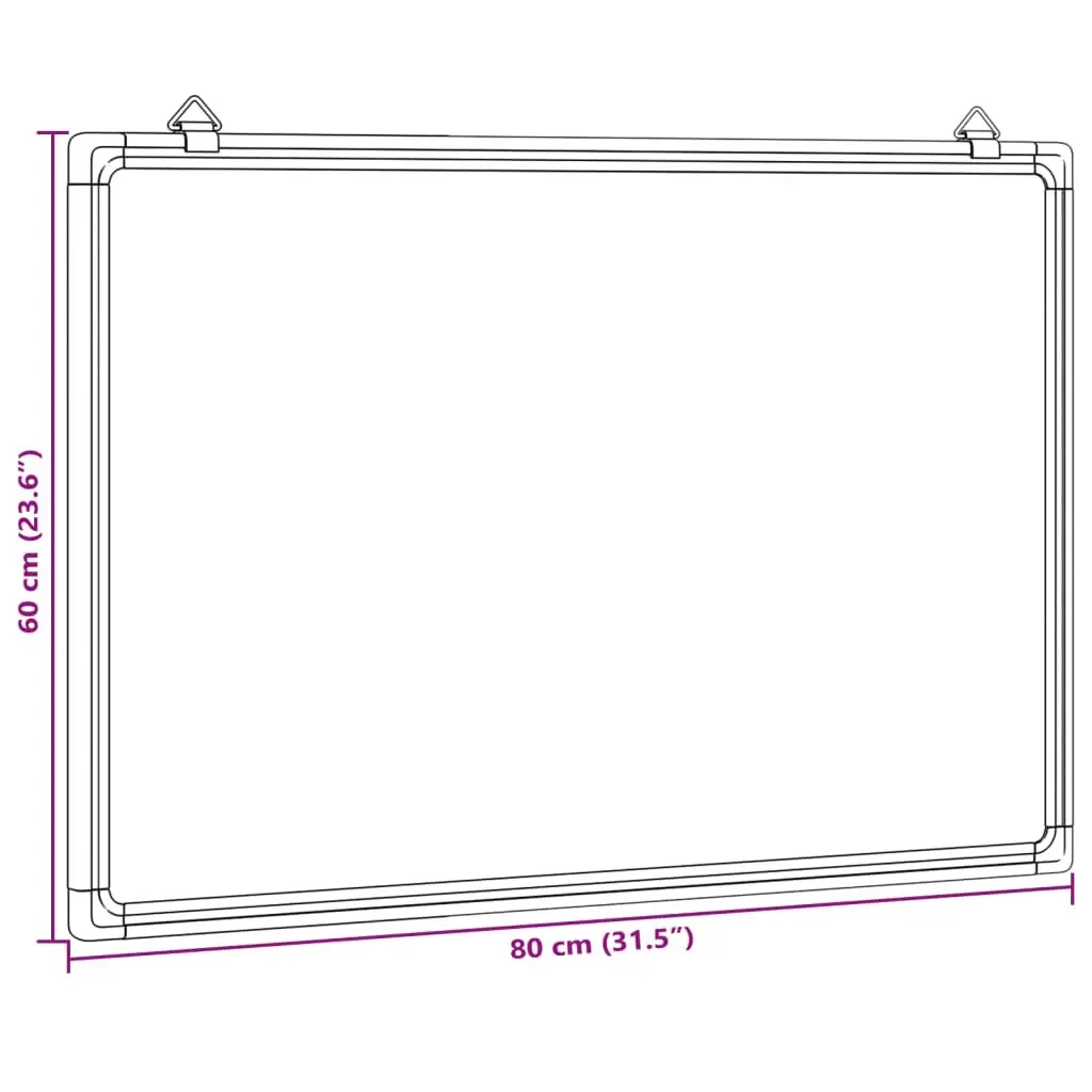Magnetic Whiteboard Wall Mount 80x60cm Office Home Presentation