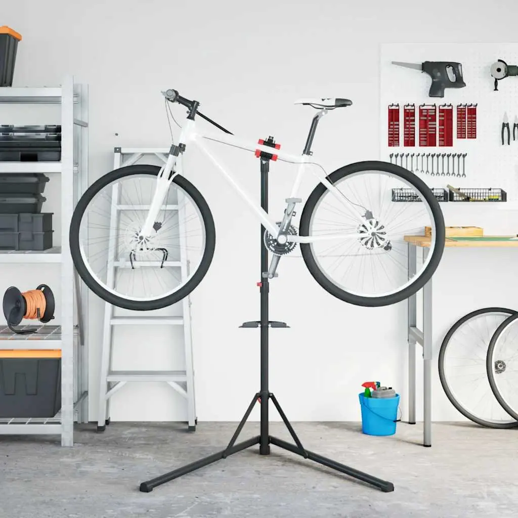 Bike Repair Stand for Cycling Maintenance Adjustable Height 92-152cm Foldable Red