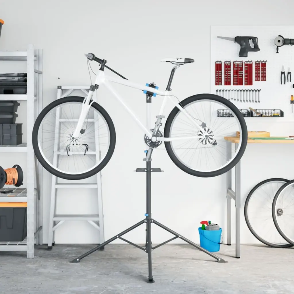 Bike Repair Stand Adjustable Height 108-188cm for Maintenance Blue Steel