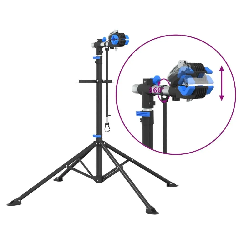 Bike Repair Stand Adjustable Height 108-188cm for Maintenance Blue Steel