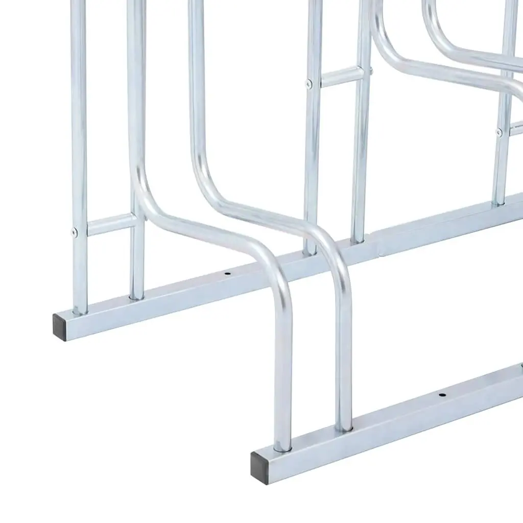 Bicycle Stand Freestanding for Garages and Outdoor Areas Silver Galvanised Steel 6 Bikes