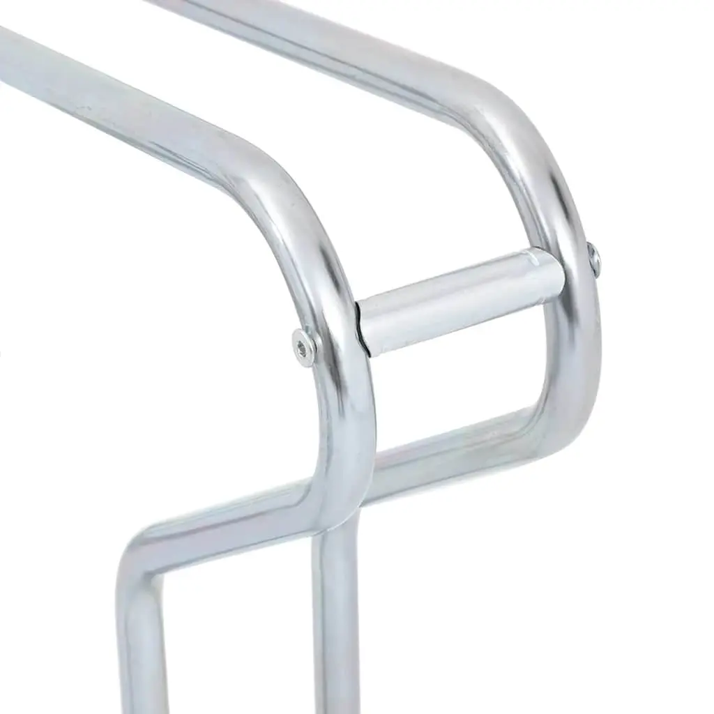 Bicycle Stand for 2 Bikes Floor Freestanding Silver Storage Rack Outdoor Indoor