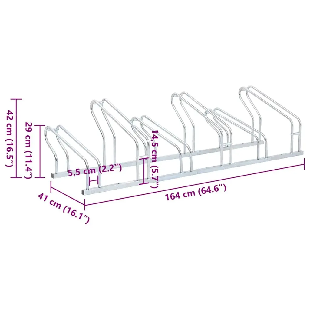 Galvanised Steel Bicycle Stand for 6 Bikes